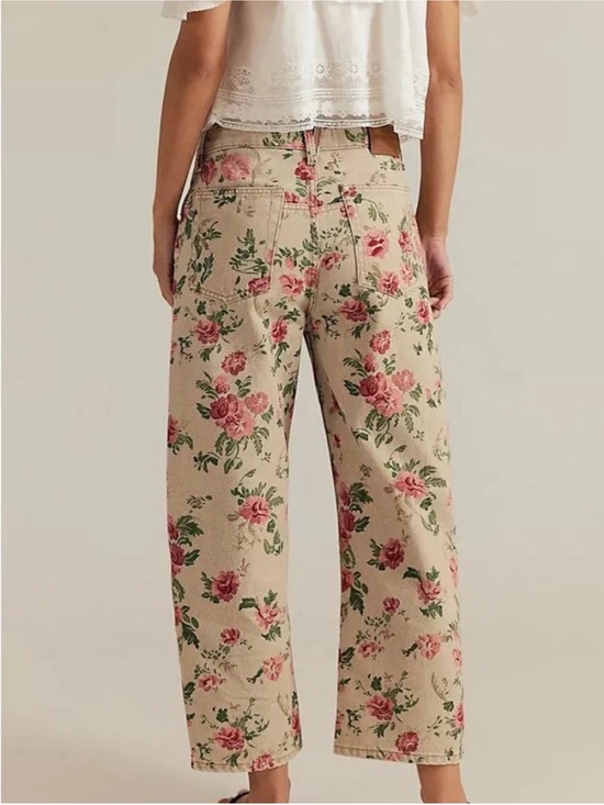 Free People Denim - Free People x We The Free | Deep Trance Mid Rise Printed Jeans Wallpaper Floral